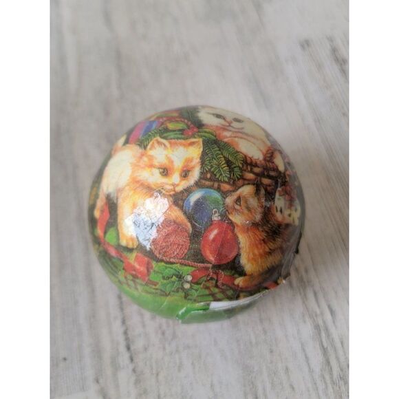 Christmas kitten cats AS IS ball ornament Xmas - Picture 2 of 11